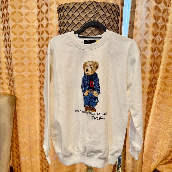 Polo Ralph Lauren Bear White Sweatshirt size M - Picture 2 of 6